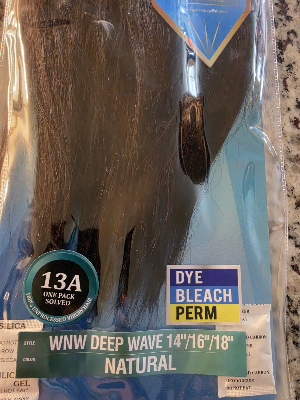 Natural Deep Wave  Hair Extensions - Black (14"/16"/18")   NOT OPENED!!